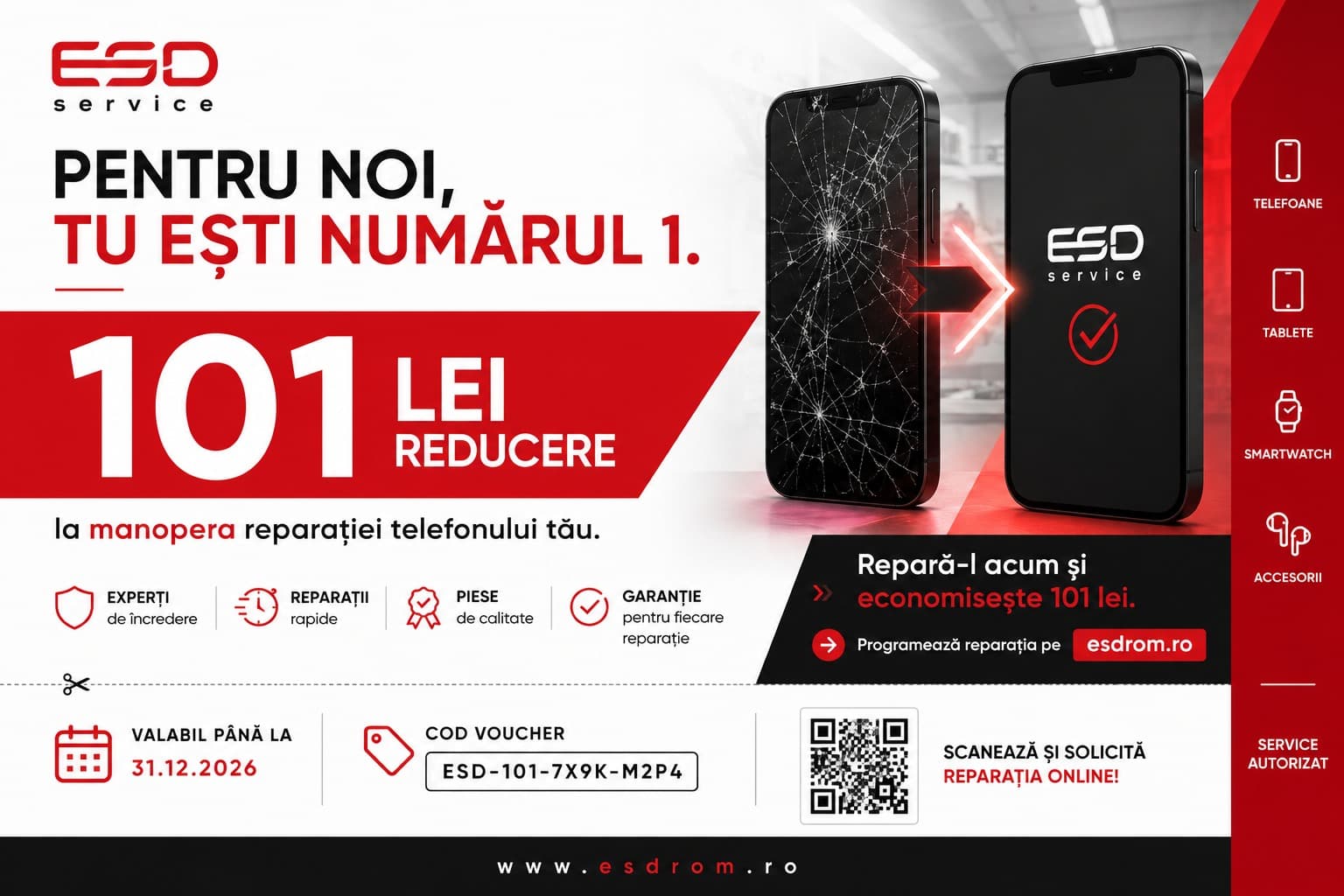 Voucher ESD Service în valoare de 101 lei