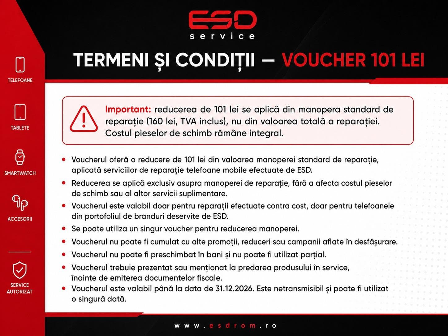 Condiții importante